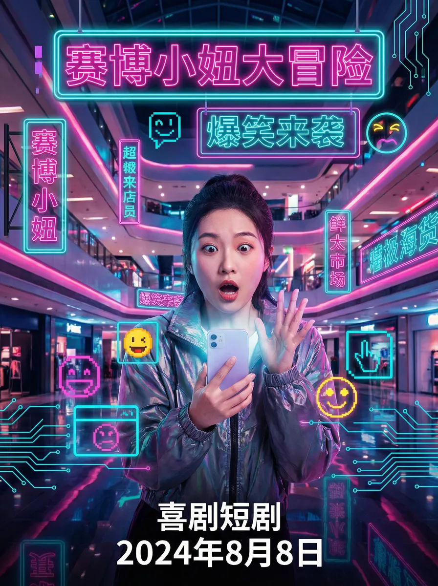gvod电影 搞笑喜剧短剧 - 赛博小妞大冒险海报
